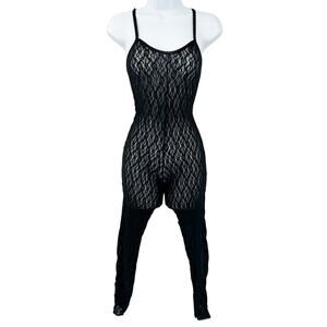 Fantasy Lingerie Womens Whimsigoth Coquette Sheer Mesh Lace Catsuit Jumpsuit OS‎